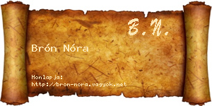 Brón Nóra névjegykártya